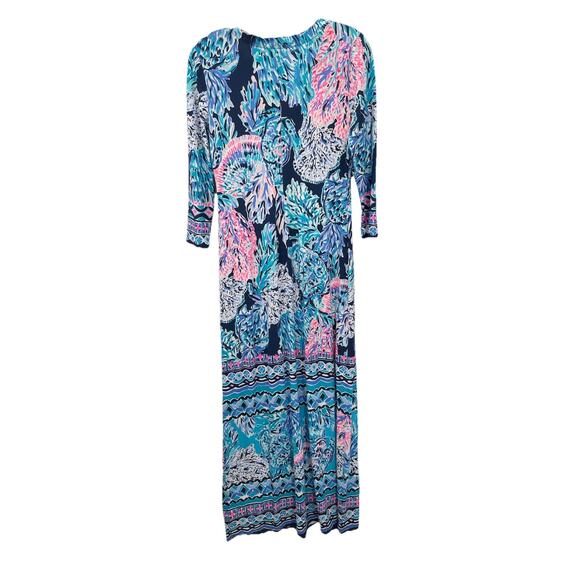 NWT Lilly Pulitzer Melli Maxi Dress Party In Paradise High Tide Navy Size XS - Picture 5 of 12